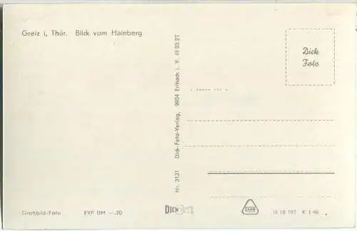 Greiz - Blick vom Hainberg - Foto-Ansichtskarte - Verlag Dick Erlbach