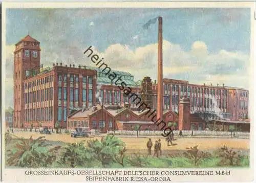 Riesa-Gröba - Grosseinkaufs-Gesellschaft Deutscher Konsumvereine M.B.H - Seifenfabrik - Ansichtskarte Großformat