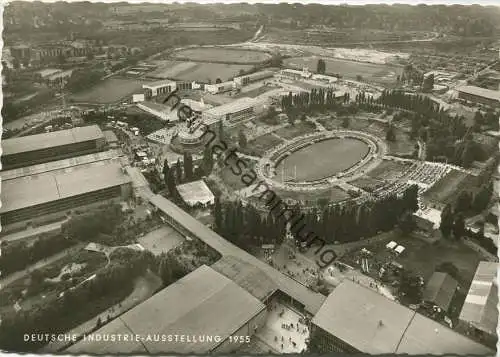 Berlin - Deutsche Industrie-Ausstellung 1955 - Blick vom Funkturm auf die Hallen - Foto-AK Grossformat - Verlag Carl Köf