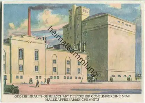 Chemnitz - Grosseinkaufs-Gesellschaft Deutscher Konsumvereine M.B.H - Malzkaffeefabrik - Ansichtskarte Großformat