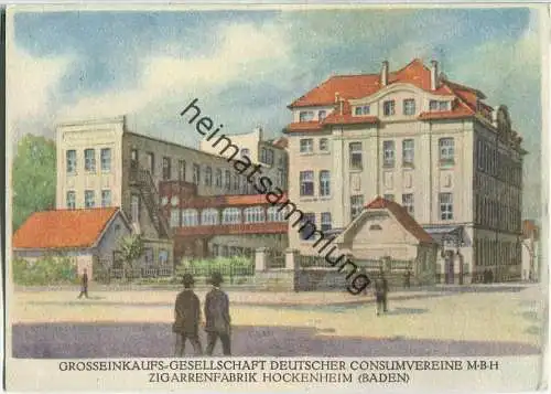 Hockenheim - Grosseinkaufs-Gesellschaft Deutscher Konsumvereine M.B.H - Zigarrenfabrik - Ansichtskarte Großformat