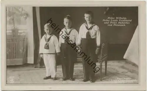 Prinz Wilhelm und Prinz Louis Ferdinand und Prinz Hubertus von Preussen - Phot. Selle & Kuntze-Niederastroth Potsdam - V