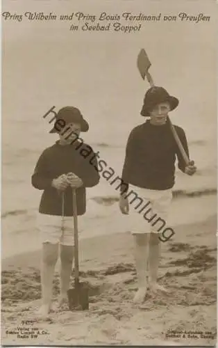 Preussen - Prinz Wilhelm und Prinz Louis Ferdinand von Preussen im Seebad Zoppot - Phot. Gottheil & Sohn Danzig