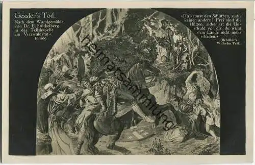 Gessler's Tod - Wandgemälde in der Tellskapelle - Dr. E. Stückelberg - Foto-Ansichtskarte - Verlag Wehrli Kilchberg