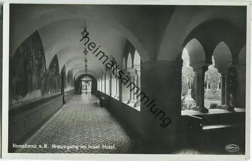 Konstanz - Kreuzgang im Insel Hotel - Foto-Ansichtskarte 30er Jahre - Franckh-Verlag Stuttgart
