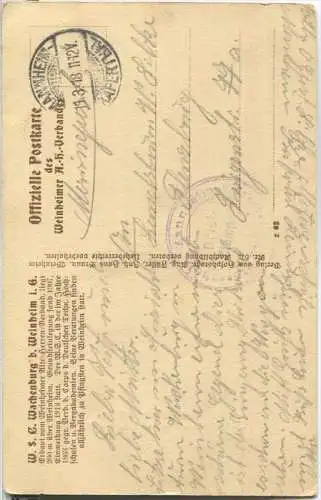 69469 Weinheim - Wappentor auf der WSC Wachenburg - Offizielle Postkarte des Alte-Herren-Verbandes - Feldpost
