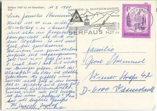 Serfaus - Sesselbahn - Verlag Rudolf Mathis Landeck