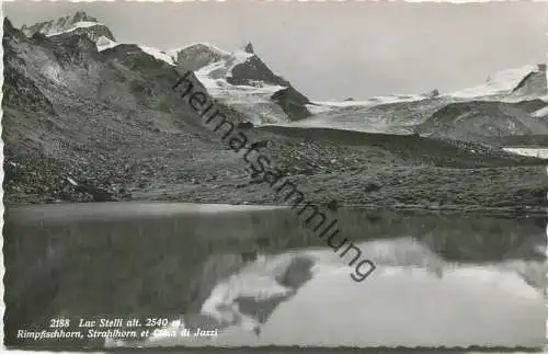 Lac Stelli - Stellisee - Rimpfischhorn - Strahlhorn et Cima di Jazzi - Foto-AK - Edition O. Sartori Lausanne