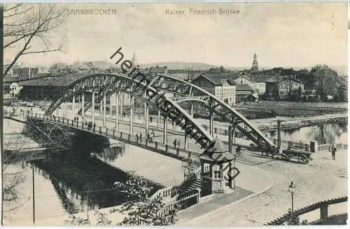 Saarbrücken - Kaiser Friedrich-Brücke - Pferdefuhrwerk - Verlag Emil Hartmann Strassburg