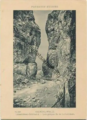 Paysages Suisses - Grindelwald - Lütschinen-Schlucht - Les gorges de la Lutschinen - Edition Comptoir de Phototypie Neuc