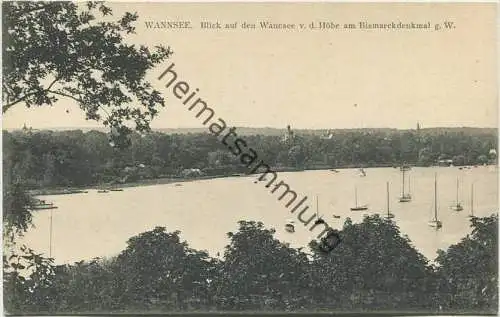 Berlin-Wannsee - Blick auf den Wannsee von der Höhe am Bismarckdenkmal gegen Westen 30er Jahre