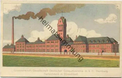 Düsseldorf - Seifenfabrik - Großeinkaufs-Gesellschaft Deutscher Consumvereine mbH Hamburg - Feldpost gel. 1918