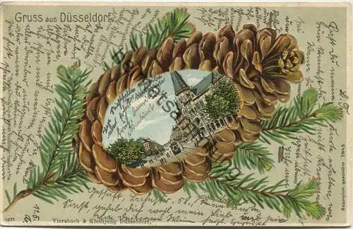 Gruss aus Düsseldorf - Verlag Viersbach & Kleinjung Düsseldorf - Prägedruck gel. 1906