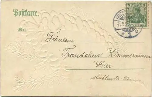 Gruss aus Düsseldorf - Verlag Viersbach & Kleinjung Düsseldorf - Prägedruck gel. 1906