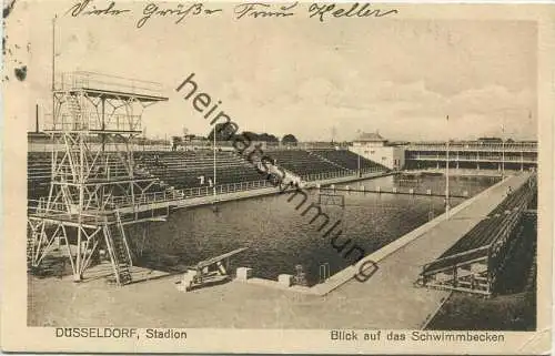 Düsseldorf - Stadion - Blick auf das Schwimmbecken - Verlag Karl Fischer Eltville am Rhein