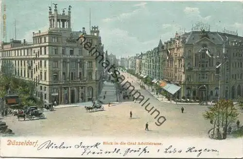 Düsseldorf - Blick in die Graf Adolfstrasse - Verlag Louis Glaser Leipzig gel. 1903