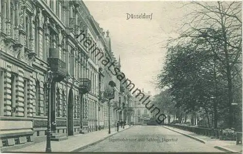 Düsseldorf - Jägerhofstrasse mit Schloss Jägerhof - Verlag F.E.D. gel. 1906