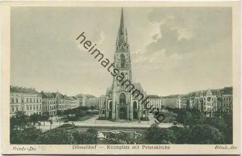 Düsseldorf - Kirchplatz mit Peterskirche - Verlag Gebr. Moonen Essen