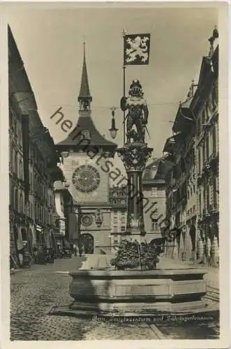 Bern - Zeitglockenturm und Zähringerbrunnen - Foto-AK - Edition Photoglob Zürich gel. 1930