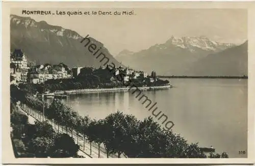 Montreux - Les quais et la Dent du Midi - Edition Art. Perrochet-Matile Lausanne 30er Jahre