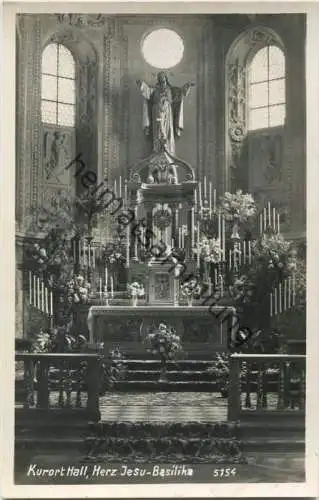Hall - Herz-Jesu-Basilika - Innenansicht - Foto-AK - Verlag A. Stockhammer Hall 30er Jahre