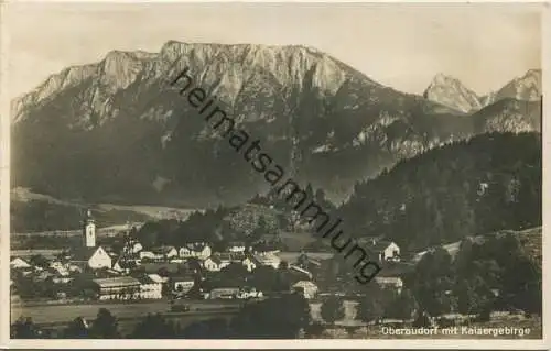 Oberaudorf mit Kaisergebirge - Foto-AK - Verlag B. Lehrburger Nürnberg