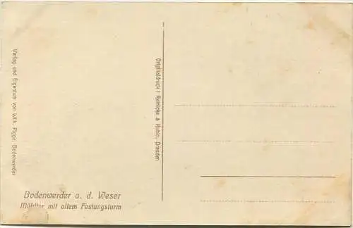 Bodenwerder - Partie an der Grosse Strasse mit altem Festungsturm - Verlag Wilh. Pigge Bodenwerder