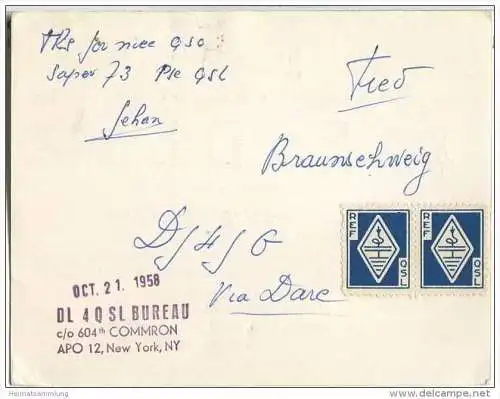 QSL - QTH - Funkkarte - F2DL - La Roche-sur-Yon - 1958