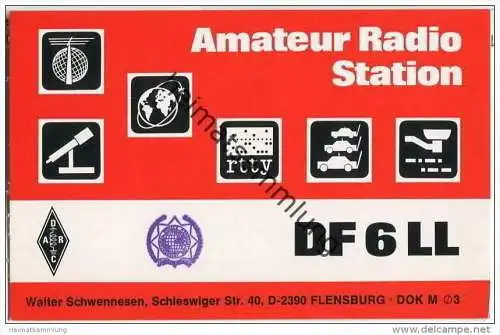 QSL - QTH - Funkkarte - DF6LL - Flensburg - 1980