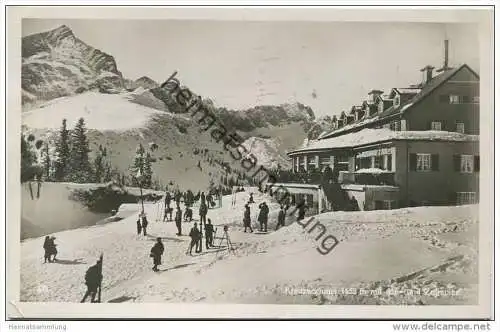 Kreuzeckhaus mit Alp- und Zugspitze - Foto-AK