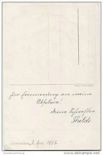 München - Absolvia 1925 - Künstlerkarte signiert Edm. Liebisch.25 - Verlag F. Bruckmann A. G. München