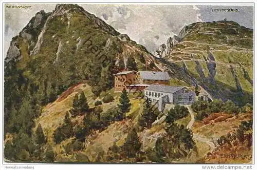 Martinskopf - Herzogstand - Künstlerkarte signiert Ernst Platz