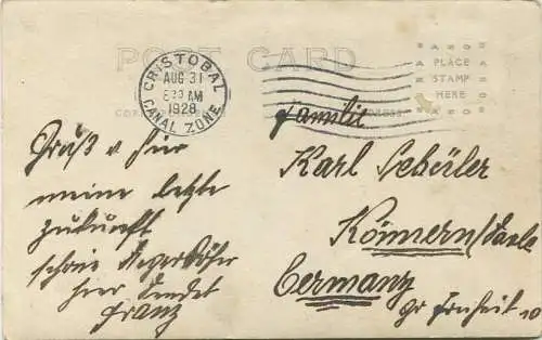 Panama - Native Reed Huts - Foto-AK gel. 1928