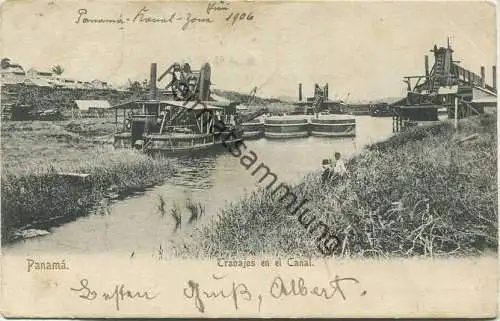 Panama - Trabajos en el Canal - Edition Y. Preciado & Ca. Panama gel. 1906