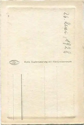Rothenburg ob der Tauber - Altes Rathausportal - Verlag Cramers Kunstanstalt Dortmund - Echte Kupferradierung mit Handpr