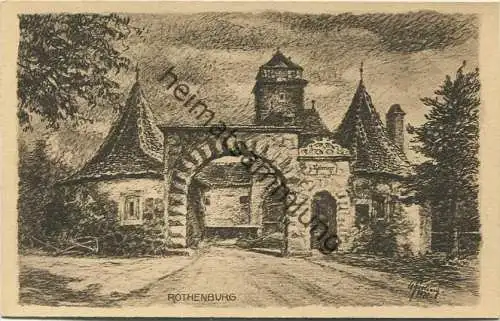 Rothenburg ob der Tauber - Röder Tor - Kunstdruck Gerling & Erbes Darmstadt 20er Jahre