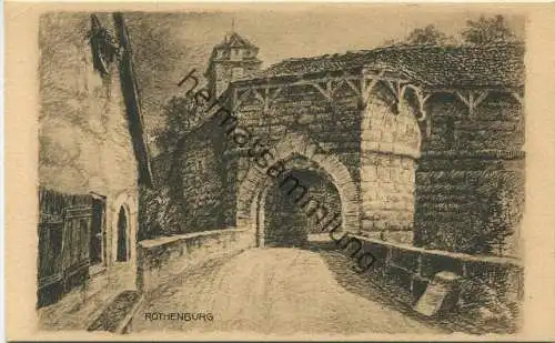 Rothenburg ob der Tauber - Spitalbastei - Kunstdruck Gerling & Erbes Darmstadt 20er Jahre