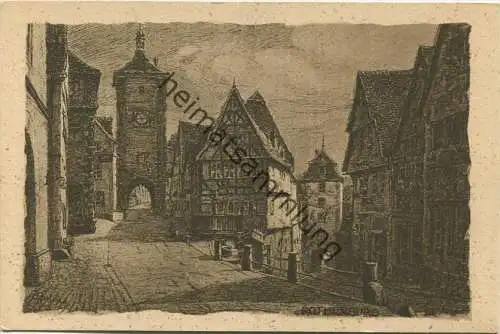 Rothenburg ob der Tauber - Plönlein - Kunstdruck Gerling & Erbes Darmstadt 20er Jahre