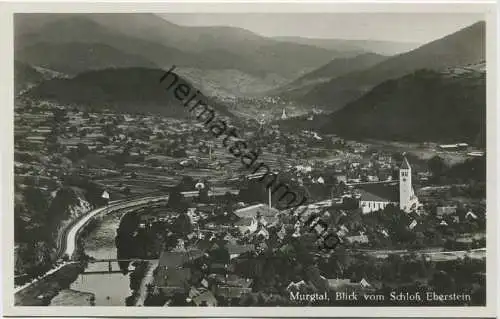 Murgtal - Blick vom Schloss Eberstein - Foto-AK 30er Jahre - Verlag Gebr. Metz Tübingen