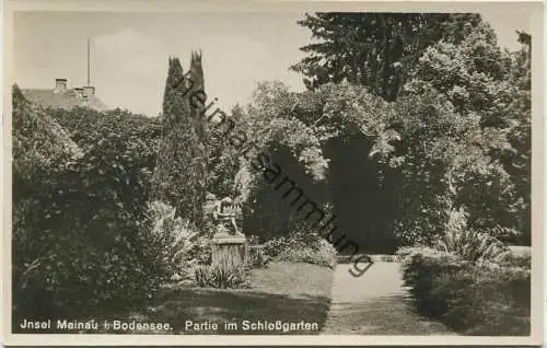 Insel Mainau - Partie im Schlossgarten - Foto-AK 20er Jahre - Verlag A. Weber & Co Stuttgart