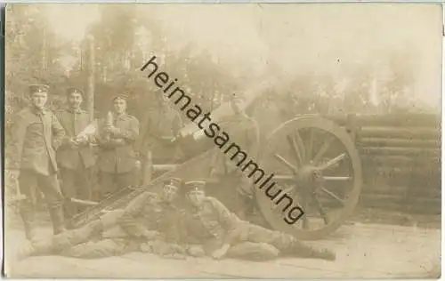 Geschütz - Soldaten - Kanone - Foto-AK