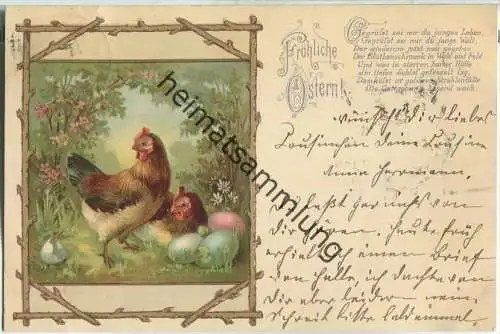 Fröhliche Ostern - Hühner - Ostereier