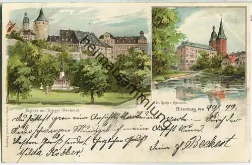 Altenburg - Schloss - Krieger-Denkmal - Rothe Spitzen