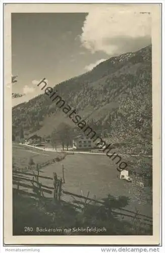 Bäckeralm mit Schönfeldjoch - Foto-AK