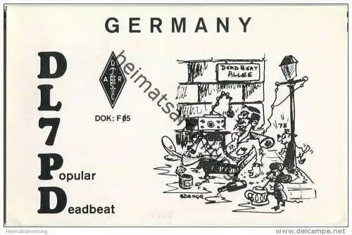 QSL - QTH - Funkkarte - DL7PD - Frankfurt - Deadbeat - 1979