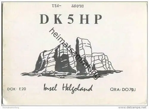 QSL - QTH - Funkkarte - DK5HP - Helgoland - 1980