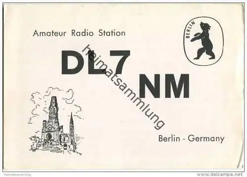 QSL - QTH - Funkkarte - DL7NM- Berlin-Schmargendorf - 1968