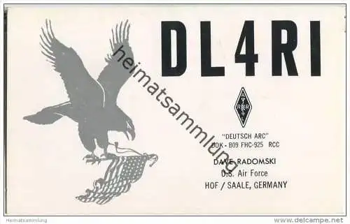 QSL - QTH - Funkkarte - DL4RI - Hof / Saale - U.S. Air Force - 1971