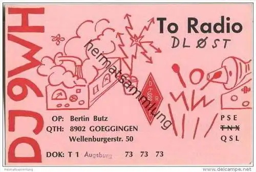 QSL - QTH - Funkkarte - DJ9WH - Augsburg-Goeggingen - 1966