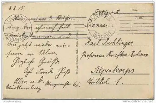 Ulm an der Donau - Partie beim Metzgerturm - Feldpost